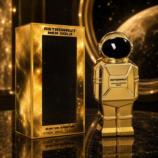 EverlyX Парфумерна вода Astronaut Men Gold 100 мл - Насичений та сучасний чоловічий аромат зі східними та пряними нотками - Стійкий аромат в ексклюзивному флаконі з золотим дизайном астронавта, ідеально підходить для подарунка - Цілодобова доставка з Іспанії