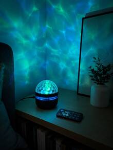 [Ripple Projection Lamp] Blue & Green Color Changing Wall Projection Lamp/Desktop Room Decor, Suitable For Bedside, Gaming Room, Living Room, Party, Compatible With Power Bank, Adapter - Multicolor - View 8