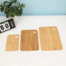 3pcs/Set Reversible Cutting Board For Food Prep & Serving, Cheese Board Set, Charcuterie Board Set, Wooden Chopping Board, Multiple Sizes, Bamboo - Apricot - View 2