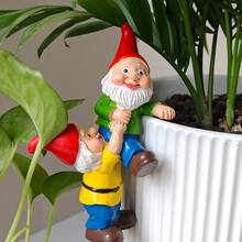 1pc Whimsical Fantasy Garden Fairy Statue Planter Hanger, Suitable For Garden, Patio Or Indoor Decor, Garden Decoration, Countryside Outdoor Gnome Garden Decor, Miniature Landscape Ornament, Perfect Holiday Gift - Elves - View 2