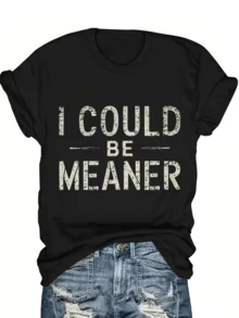 Frase poderosa que expresa confianza humor y una actitud desafiante con letras grandes y efecto envejecido sobre fondo oscuro camiseta de mujer casual moderna para uso diario - Negro - Ver 8