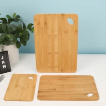 3pcs/Set Reversible Cutting Board For Food Prep & Serving, Cheese Board Set, Charcuterie Board Set, Wooden Chopping Board, Multiple Sizes, Bamboo - Apricot - View 3