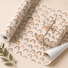 5m Roll Rainbow Cartoon Pattern Single-Sided Coated Paper, 43cm*500cm Thick Gift Wrapping Paper, Suitable For DIY Birthday Gifts, Celebration Parties, Weddings, Holidays For Men And Women - Rainbow-5m - View 7