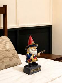 Charming Honor Guard Dwarf Resin Statue, Independence Day Collection Commemorative Decoration, Exquisite Interior Decoration, Courtyard And Home Decoration, Non Often Suitable For Room Decoration - 1PC - View 6