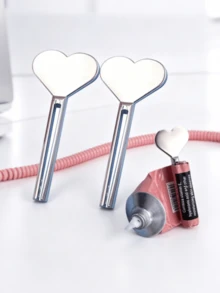 Toothpaste Squeezer - Heart-Shaped Tube Roller For Cosmetic, Oil, Cream & Paint Dispensing, Non-Electric Design, Durable & Easy To Use, Cosmetic Dispenser | Heartshaped Design | Nonelectric Squeezer, Toothpaste Tube Squeezer - Multicolor - View 5
