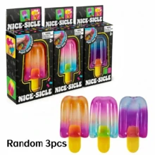 3pcs NeeDoh Ice Lolly Soft Squeeze Stress Relief Toys, Slow Rebound, Anxiety Relief And Attention Improvement Function Through Squeezing - Multicolor - View 6