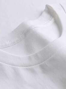 Vintage 100% Cotton T-Shirts, American Summer Style, Youthful, Cool And Stylish Short-Sleeved T-Shirts, Round Neck, Unisex, Heavyweight Pure Cotton, Urban Style, Loose Fit, Fashion Brand Ins100% CottonShort Sleeve - 白色 - 查看 4