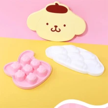 1 pieza Molde de imagen de perro con diseño de orejas de conejo rosa y siete compartimentos de cavidad de molde 3D de Sanrio Merlot Cinnamon Roll Pudding, adecuado para hacer materiales de bebida creativos y agregar efectos visuales interesantes a las bebidas frías de verano - Multicolor - Ver 8