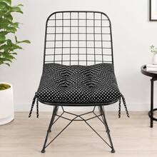 MADE IN TURKEY – Padded Chair Cushion 40x40 Cm – Soft And Durable Seat Pad With Ties – 100% Polyester – Dining, Office And Outdoor Use - Black - View 3