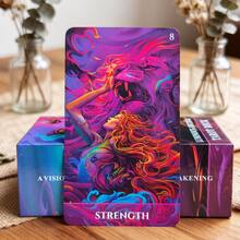 78pcs/Box Fortune Telling Cards Set, Divination Tarot Cards, Elegant Box Packaging, Comes With Instruction Booklet - Black and White - View 10