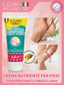 COSMI MILANO Nourishing Cream 100ml Made In Italy For Feet Cracked Heels Quick Absorption Non-Greasy Smooth Soft Scented Feet, Daily Treatment Care For Tired Feet Ideal For Men And Women All Seasons - CREMA NUTRIENTE PER PIEDI 10OML - View 1