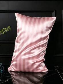 2pcs Pink Pillowcase Set, Soft & Breathable, Wrinkle-Resistant, Gentle On Hair & Skin, Promotes Better Sleep. Envelope Closure, Silky Smooth, Suitable For Gifting And Travel. Fits Standard, Queen, And King Size Beds. - Pink - View 3