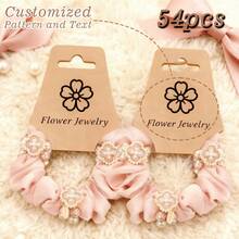 54/102/510pcs Bulk Jewelry Display Cards With Text/Logo - Foldable Necklace And Accessory Display Stands, White/Brown Sturdy Board, For DIY Crafting, Suitable For Small Businesses, Branding (Compatible With Earrings, Bracelets, Necklaces) - Multicolor - View 9