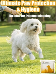 20 piezas Cubiertas desechables para zapatos de perro, protectores de patas para mascotas, anti-suciedad, evitan que la suciedad entre en interiores, zapatillas desechables antideslizantes para mascotas - Multicolor - Ver 1