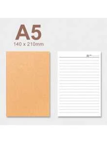 Cuaderno de papel kraft A5 engrosado, cuaderno cosido retro y simple para estudiantes universitarios, adecuado para notas de clase/práctica de exámenes/diario, con cuadrículas rayadas y páginas interiores en blanco disponibles. Útiles escolares - Cuaderno de cuero - Ver 12