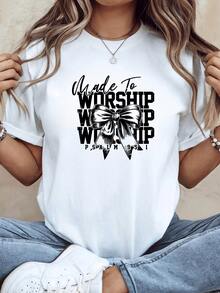 Lazo artístico con mensaje espiritual que inspira devoción y belleza interior representando fe esperanza y propósito en cada detalle camiseta de mujer casual cómoda moderna - Blanco - Ver 1