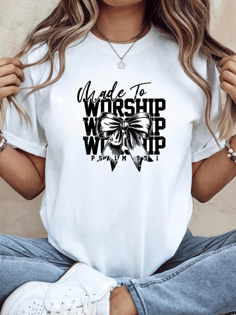 Lazo artístico con mensaje espiritual que inspira devoción y belleza interior representando fe esperanza y propósito en cada detalle camiseta de mujer casual cómoda moderna - Blanco - Ver 1