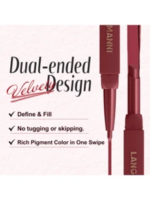 LANGMANNI Juego de 12 colores de lápiz delineador de labios y barra de labios 2 en 1, barra de labios mate y delineador de labios de doble extremo, maquillaje de labios resistente al agua y de larga duración para uso diario y de fiesta - 12 colores - Ver 5