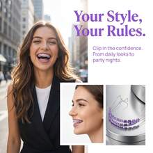Braces Clip On Teeth Braces, Fashion Hop Teeth Jewelry With Brackets & Wire, Removable Grills Accessory Party Costume Cosplay Daily Look - 紫色 - 查看 2