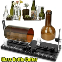 1PC Multi-Function DIY Glass Bottle Cutter Machine, Industrial Style Black Alloy Bottle Cutting Kit With Stable Rollers Scale Marking Precision Cutting Tool For Wine Beer Liquor Bottles Craft Projects Party Decorations - A - View 2