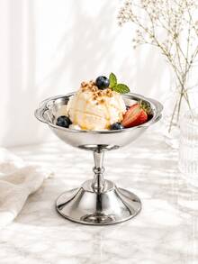 1 chiếc bát tráng miệng bằng thép không gỉ, đĩa trái cây, bát kem, bát pudding, khay bạc, thiết kế tối giản cao cấp, phù hợp cho nhà hàng, đám cưới, tiệc tùng, lễ kỷ niệm và sử dụng hàng ngày. - Bạc - Xem 4