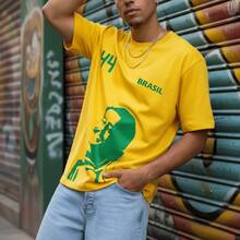 Brazilian Popular Music (MPB) Classics T-Shirt, Fan Style, 100% Cotton, Premium Print - Yellow - Chico Buarque - View 2
