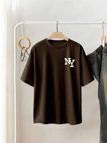 Graphic Symbol With The Letters NY Representing Modern Urban Energy And The Free Spirit Of The City, Merging Movement And Self-Confidence For Active Women; Comfortable, Stylish Casual Women's T-Shirt For Everyday Wear - 黑色 - 查看 8