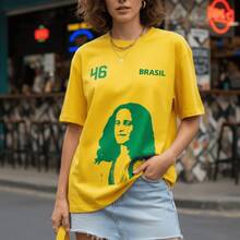 Brazilian Popular Music (MPB) Classics T-Shirt, Fan Style, 100% Cotton, Premium Print - Yellow - Maria Bethânia - View 2