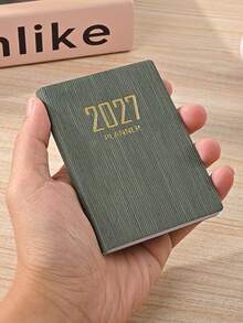 A7尺寸 2027年英文手帳，64頁（128頁）簡約週曆，365天計畫本，A7迷你便攜口袋手帳，PU皮革封面，返校季學校用品 - 多色 - 查看 13
