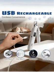 2-In-1 Pet Nail Clipper And Nail File With LED Light, Trimming And Vein Illumination, Built-In Grinding Head For Dogs And Cats - View 6