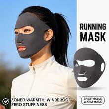 1pc Silk Sunscreen Face Mask, Suitable For Golf, Running, Breathable Outdoor Sports Sunscreen Face Mask With Drinking Hole, Women - Multicolor - View 3