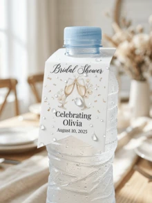 10pcs/30pcs/50pcs Custom Water BOTTLE TAGS For Wedding Reception (Small Size) Personalized With Names And Event Date Tag . Will Fit Most Small Cap Bottles Water Bottle Labels Suitable For Weddings, Parties, Birthdays, Baptisms, And Other Events - Multicolor - View 6