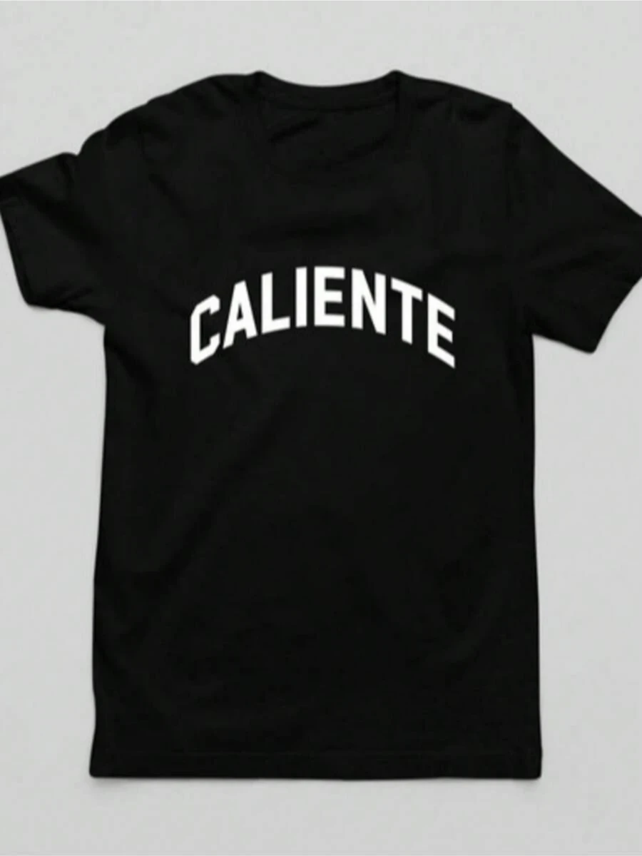 Palabra CALIENTE representa confianza energía y actitud positiva evocando fuerza interior y determinación perfecta para mujeres seguras camisetas de mujer casual moderna cómoda - Negro - Ver 1