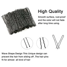 50pcs Women's Elegant Versatile Metal Hair Clips, 5-9cm Metal Invisible Hair Pins, Black U-Shaped Ladies Hair Clips Set, Flamenco Dance Party Accessories Comb, Easy Slouchy Hairstyle Comb, Ladies Hair Styling Tools, Hair Comb, Side Comb - U-shaped Hairpin - View 6