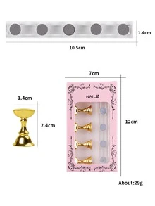 美甲展示架，用于展示按压式美甲片；磁性假指甲支架，用于美甲练习；初学者亚克力美甲展示套装，适用于美甲沙龙设备和装饰美甲用品 - 彩色 - 查看 9