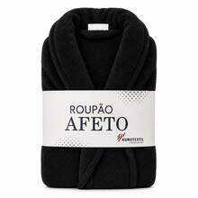 Unisex Warm Winter Bathrobe, One Size, Long Sleeves - Black - View 1