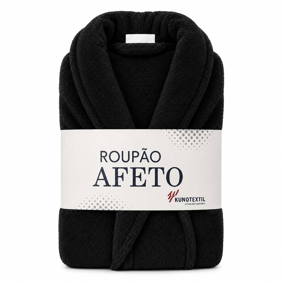 Unisex Warm Winter Bathrobe, One Size, Long Sleeves - Black - View 1