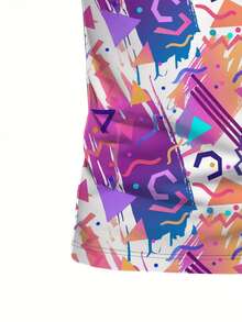 Abstract Geometric Vivid Pattern Symbolizing Energy And Freedom With Dynamic Shapes And Colorful Layers Creating A Sense Of Creative Motion Men 3D Printed POLO Shirt - Multicolor - View 4