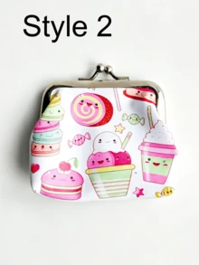 Cute Cartoon Coin Purse - Decorative Coin Pouch - Holiday Gift, Adorable Coin Bag, Dolphin Cake, Cartoon Pattern, Mini Coin Pouch, Decorative Accessory, Holiday Gift - Multicolor - View 12
