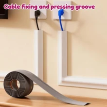 1 Roll 3 Meters/118.11in Self-Adhesive Cable Organizer Trunking, For Fixing Wires, Flexible Cable Protector, Easy Installation, Designed For Concealing Network Cables And Power Cords, Suitable For Surface Mounting - A - View 5