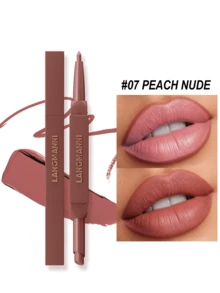 LANGMANNI Juego de 12 colores de lápiz delineador de labios y barra de labios 2 en 1, barra de labios mate y delineador de labios de doble extremo, maquillaje de labios resistente al agua y de larga duración para uso diario y de fiesta - 12 colores - Ver 16