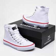Unisex High-Top Vulcanized Comfortable Sneakers - New Release - trắng - Xem 3