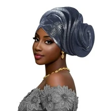 African Style Headscarf, Layered With Rhinestone Trim, Coated With Hood, Traditional African Women Headwrap, Personalized Elastic Headpiece - Other Colors for Style B - View 23