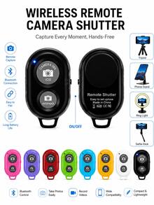 1 bộ điều khiển chụp ảnh từ xa Bluetooth không dây, điều khiển từ xa đa năng cho điện thoại thông minh và máy ảnh, tương thích với iOS và Android, chụp ảnh/quay video rảnh tay, nhỏ gọn tiện lợi khi đi du lịch, nghỉ mát, chụp ảnh tự sướng nhóm, quay vlog, sáng tạo nội dung, nhiều màu sắc để lựa chọn, thời lượng pin dài, ghép nối dễ dàng, hẹn giờ thông minh, phù hợp với điện thoại thông minh. - Một cỡ - Xem 2