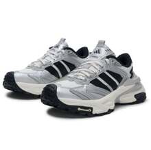 Adidas 阿迪达斯 XLG STORM EDGE 舒适、百搭、防滑、耐穿、增高厚底鞋，白/黑 - 白黑色 - 查看 9