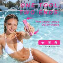 2025 Womens Shaver Dual-Head Bikini Trimmer For Women 2-In-1 Women's Body Shaver USB Charge Waterproof Painless Electric Razors For Silk Skin,IPX7,Valentine's Day Gift (Pink/Purple/Black/Blue/White) - 玫紅色 - 查看 2
