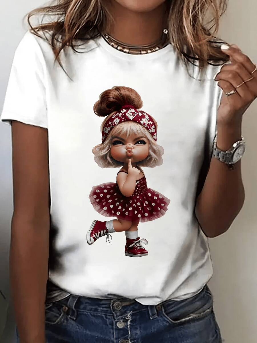 Camiseta de manga corta y cuello redondo | Estampado con patrón, estilo casual y  | Prenda superior cómoda y lavable a máquina para todas las estaciones y reuniones