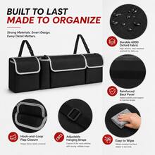 90cm Universal Car Trunk Hanging Storage Bag - 4 Pockets Large Capacity 600D Oxford Cloth Organizer (Suitable For SUV/MPV) - A - View 3