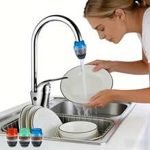Faucet Water Filter, Purifies Water For Brushing Teeth And Washing Face, Reduces Chlorine And Heavy Metals, Improves Water Quality, Easy To Install Faucet Attachment - Multicolor - View 4