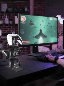 [Delivery Within 2-7 Days In The United States] Universal Multi-Layer Game Controller Stand Space-Saving 4-In-1 Desktop Organization Clear Acrylic Gaming Headset Holder For Pro Gamers And E-Sports Enthusiasts Sturdy Non-Slip Base Gamepad Display Mount For PC Desk And Gaming Room Setup Gaming Accessories Rack Storage Organizer Bracket Compatible With Most Video Game Consoles Joysticks And Earphones Perfect Gift For Boyfriends And Teens Desk Tidy Solution Heavy Duty Display Shelf - Multicolor - View 12